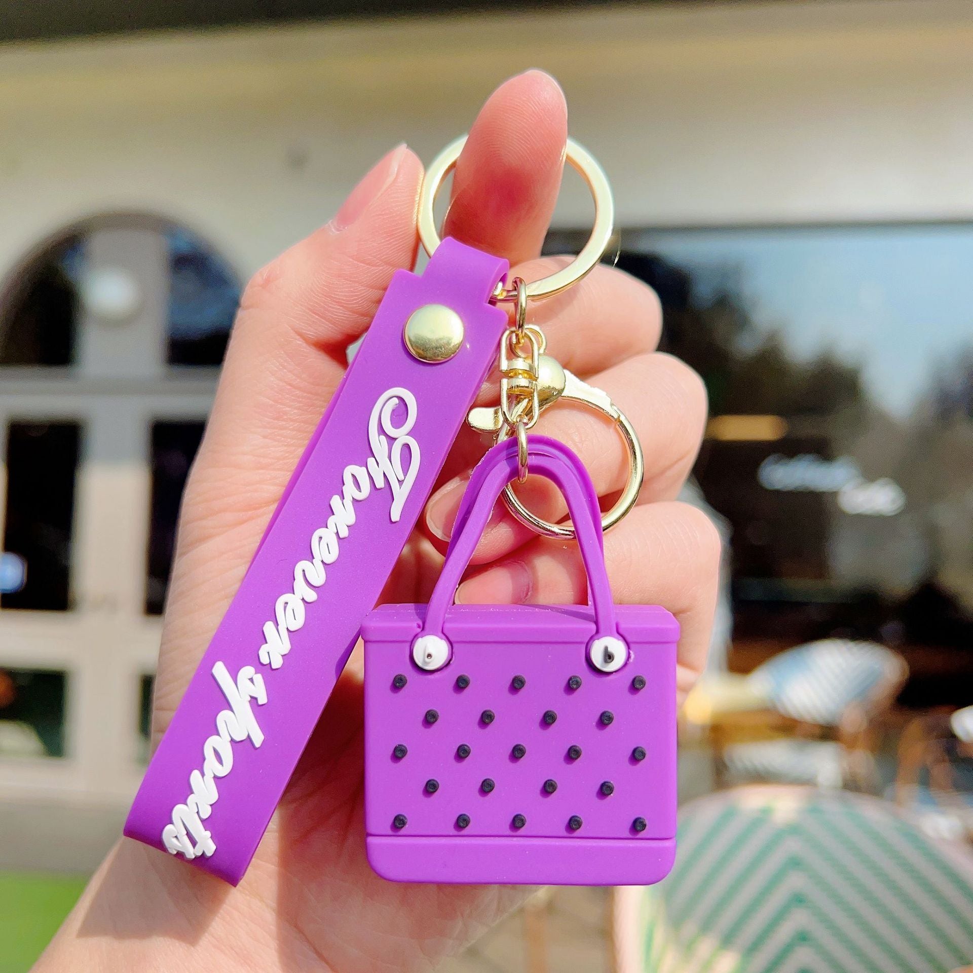 Wholesale Silicone Beach Hole Bag Keychain